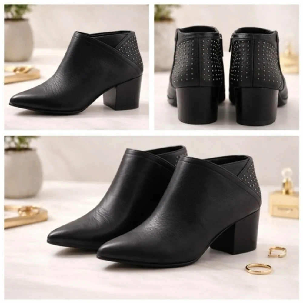 Black Studded Ankle Boots